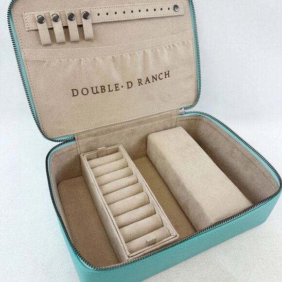 NEW DOUBLE D RANCH The Santa Fe Turquoise Leather Travel Jewelry Case Southwest - Picture 8 of 11